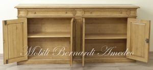 Credenzone in legno massiccio di olmo stile rustico piallata a mano